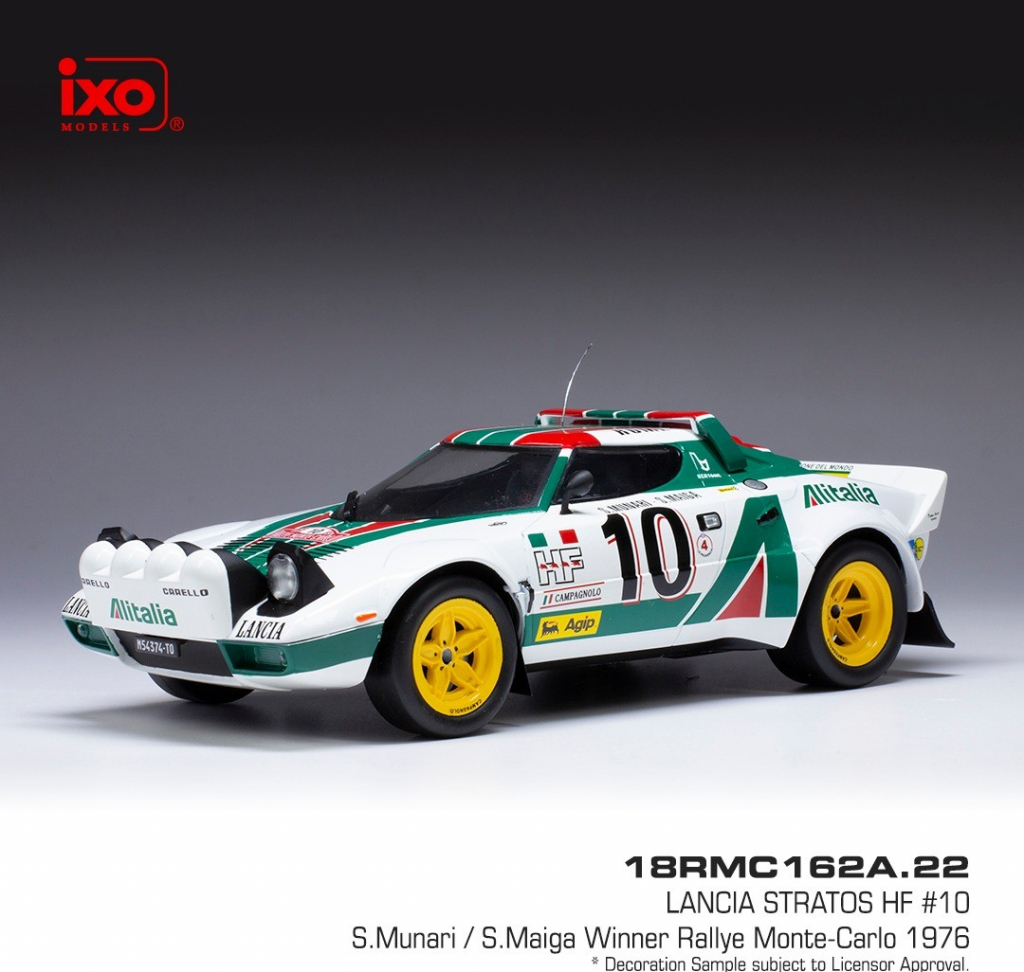 IXO Model Lancia Stratos HF Rally Monte Carlo 1976 S. Munari 1:18