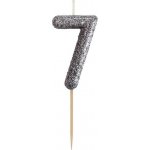 GoDan Dortová svíčka číslo třpytivá černá číslo: 6 – Sleviste.cz