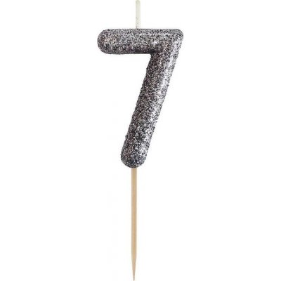 GoDan Dortová svíčka číslo třpytivá černá číslo: 6 – Sleviste.cz