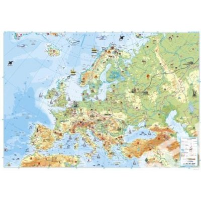 AKN Dětská mapa Evropy lamin. s lištou v tubusu – Zboží Mobilmania