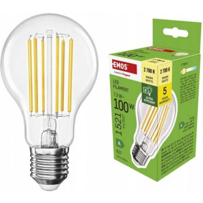 Emos LED žárovka Filament A60 A CLASS E27 7,2 W 100 W 1521 lm teplá bílá – Sleviste.cz