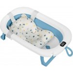 Ricokids Skládací vanička pro děti kojence s teploměrem a vložkou bílo modrá – Zboží Dáma
