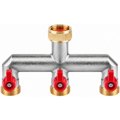 Bradas Rozdělovač na kohoutek vnitřní závit 3/4" 3-cestný vnější závit 3/4" s ventily BR-BR-3134 – Hledejceny.cz