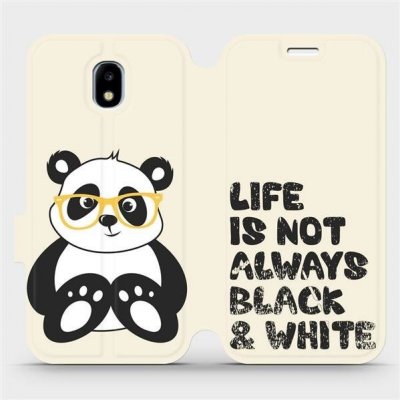 Pouzdro Mobiwear parádní flip Samsung Galaxy J3 2017 - M041S Panda - life is not always black and white – Zboží Mobilmania