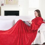 DecoKing deka s rukávy Lazy Červená 150x180 cm – Zboží Mobilmania