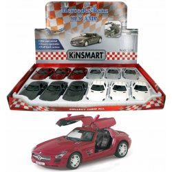 Teddies Auto Kinsmart Mercedes-Benz SLS AMG kov/plast 13cm na zpětné natažení