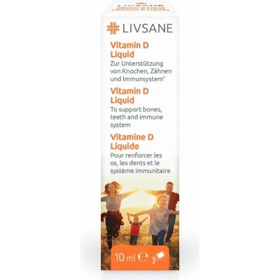 Livsane tekutý Vitamin D pro zdravý růst kapky 10 ml