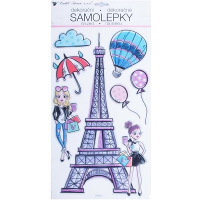Anděl Samolepící dekorace 15119 plastická s glitry 47 x 24 cm, Eiffelova věž – Zboží Mobilmania