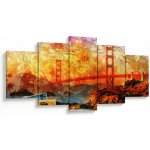 Obraz - Golden Gate, San Francisco, Kalifornie, pětidílný 150x80 cm – Hledejceny.cz