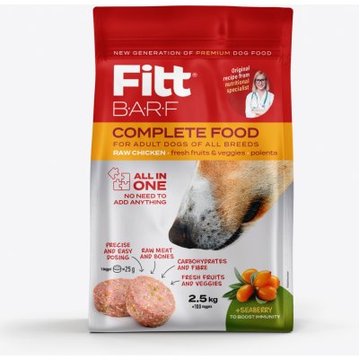 Fitt BARF kuřecí kompletní krmivo pro psy, mražené dogety 2,5 kg – Sleviste.cz