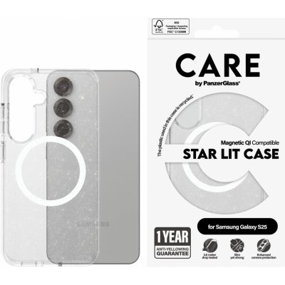 PanzerGlass Samsung Galaxy S25 Star Lit třpytivý/bílý QI CRRFSWQG38388 – Zboží Živě