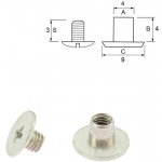 Pro Háčkování Nýt šroubovací 4 mm, Ø 4 mm nikl Počet: 50 ks – Zboží Dáma