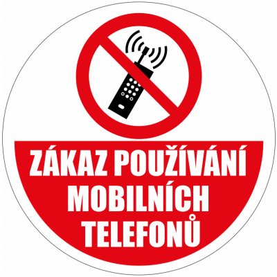 Podlahová značka PVC - ZÁKAZ POUŽÍVÁNÍ MOBILNÍCH TELEFONU podlahové samolepky 430 mm – Zbozi.Blesk.cz