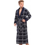 Nethuns 1ZF3065 šedomodře vzorovaný luxusní župan pro muže – Zboží Mobilmania