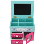 Teddies Skříňka šperkovnice Princess 3 zásuvky odklápěcí vrch se zrcátkem dřevo – Zboží Dáma