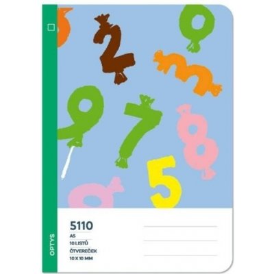 Optys Sešit A5 čtverečkovaný 5110 motiv čísla – Hledejceny.cz