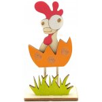 Pehucraft Dřevěná velikonoční slepička na nožičkách oranžová – Hledejceny.cz