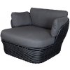 Zahradní židle a křeslo Cane-line Nízké křeslo Basket, 110x100x70 cm, umělý ratan natural, sedáky venkovní látka AirTouch taupe