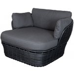 Cane-line Nízké křeslo Basket, 110x100x70 cm, umělý ratan graphite, sedáky venkovní látka AirTouch grey – Hledejceny.cz