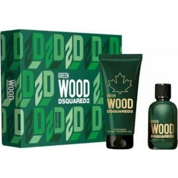 Dsquared2 Green Wood EDT 100 ml + sprchový gel 100 ml + pouzdro na karty dárková sada