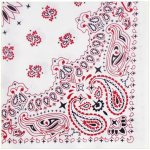 Woodrow bandana šátek bílá/černá/červená – Zboží Mobilmania