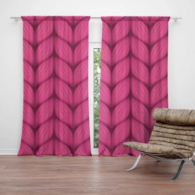 Sablio Závěsy Pletení ve fuchsiové barvě: 2 ks - 140x250 cm - Sablio – Sleviste.cz
