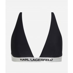 Karl Lagerfeld plavky LOGO TRIANGLE TOP W/ ELASTIC černá