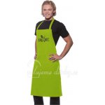 limetkově zelená bavlněná zástěra s laclem s potiskem Grill chef – Hledejceny.cz