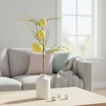 Velikonoční třpytivá větvička s vajíčky žlutá 40 × 16 cm – Hledejceny.cz