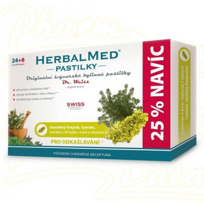 HerbalMed Dr. Weiss Isl. liš+tym+med+vitC 24 pastilek – Hledejceny.cz