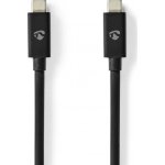 NEDIS USB kabel | USB 4.0 Gen 2x2 | USB-C™ Zástrčka | USB-C™ Zástrčka | 240 W | 8K@60Hz | 20 Gbps | Poniklované | 2.00 m | Kulatý | PVC | Černá | Obálka – Zboží Mobilmania