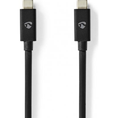 NEDIS USB kabel | USB 4.0 Gen 2x2 | USB-C™ Zástrčka | USB-C™ Zástrčka | 240 W | 8K@60Hz | 20 Gbps | Poniklované | 2.00 m | Kulatý | PVC | Černá | Obálka – Zboží Mobilmania