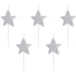 PartyDeco svíčky Hvězdy stříbrné – Zboží Dáma