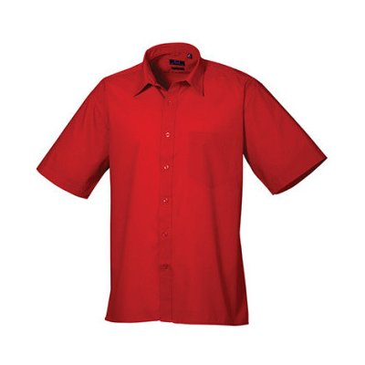 Premier Workwear pánská košile s krátkým rukávem PR202 red