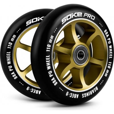 Soke Kolečka pro koloběžku 110 mm zlatá 2 ks – Hledejceny.cz