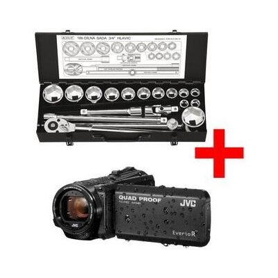 4CZech 3/4" 18dílná sada nářadí 19-55mm + ráčna 24 zubů + Kamera digitální JVC GZ-R405B SET-4CZ-346-18-EV23
