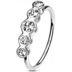 Šperky4U piercing do nosu kroužek se zirkony N0117-C – Zboží Dáma