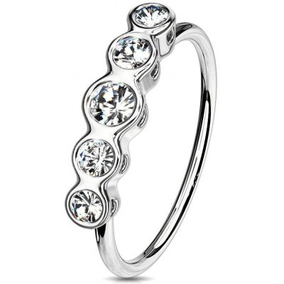 Šperky4U piercing do nosu kroužek se zirkony N0117-C – Zboží Dáma