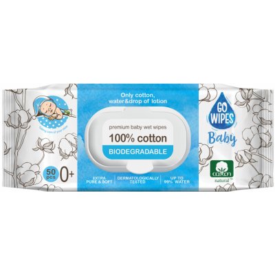 Go Wipes ubrousky 100% přírodní bavlna 50 ks – Zboží Dáma