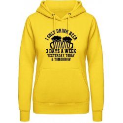 AWDis Hoodie mikina Pivo Piju Včera, dnes a Zítra Sluneční žlutá