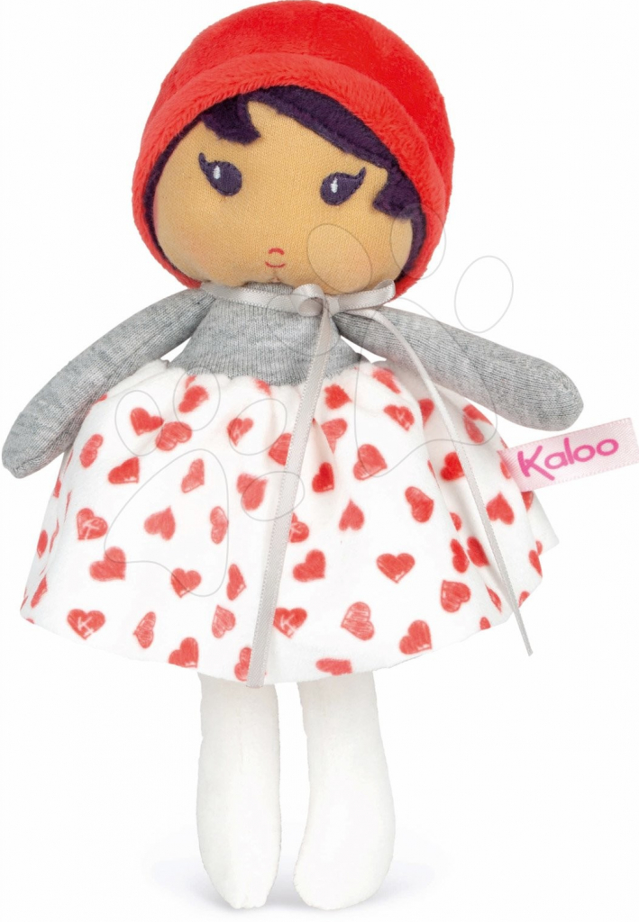 Kaloo pro miminka Jade K Doll Tendresse 18 cm v srdíčkových šatech z jemného textilu