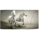SABLIO Ručník - Dva bílí koně 70x140 cm – Zboží Dáma