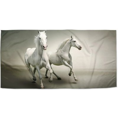 SABLIO Ručník - Dva bílí koně 70x140 cm – Zboží Dáma