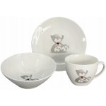 by inspire Dětský jídelní set Teddy talíř miska šálek 3 ks – Zboží Dáma