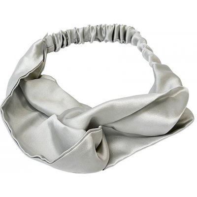 Lucaso Finata Hedvábná čelenka do vlasů - Silver Gray – Zboží Mobilmania