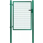Jednokřídlá branka, svařovaná síť, zelená, rozměry 1073x950 mm, Zn+PVC – Sleviste.cz