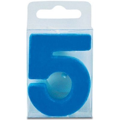 Svíčka ve tvaru číslice 5 - mini, modrá - Stadter – Zboží Mobilmania