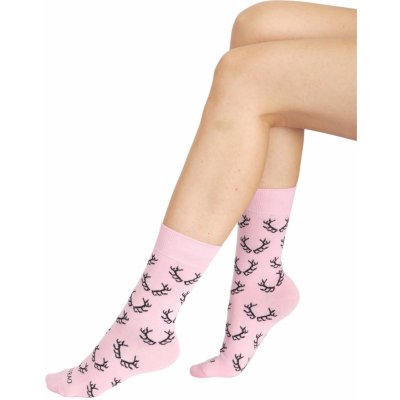Tetrao Veselé ponožky s parohy růžové