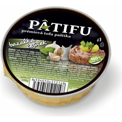 Veto Patifu Paštika tofu bazalka a česnek 100 g – Zboží Dáma
