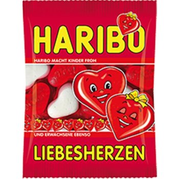 Haribo Liebesherzen želé cukrovinky s ovocnou příchutí s pěnovým cukrem 100 g